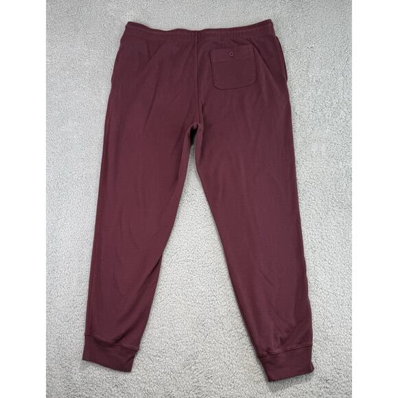 VTG J Crew Sweatpants Joggers Men Large Oarsmen Burgundy Fleece Activewear - Picture 9 of 12